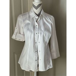 Dalia Collection functional white blouse